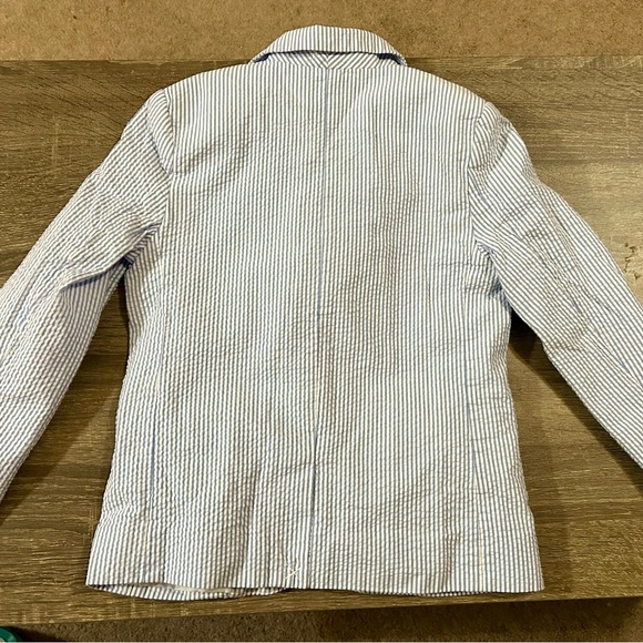 Janie and Jack Blue Seersucker Pinstripe Jacket Easter Special Occasion - Picture 8 of 11